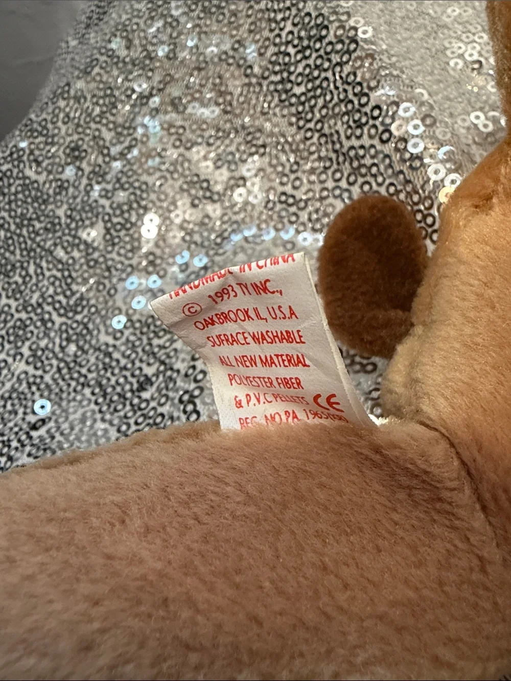 Ty Bones the Dog Beanie Baby Toy - Tag Detached